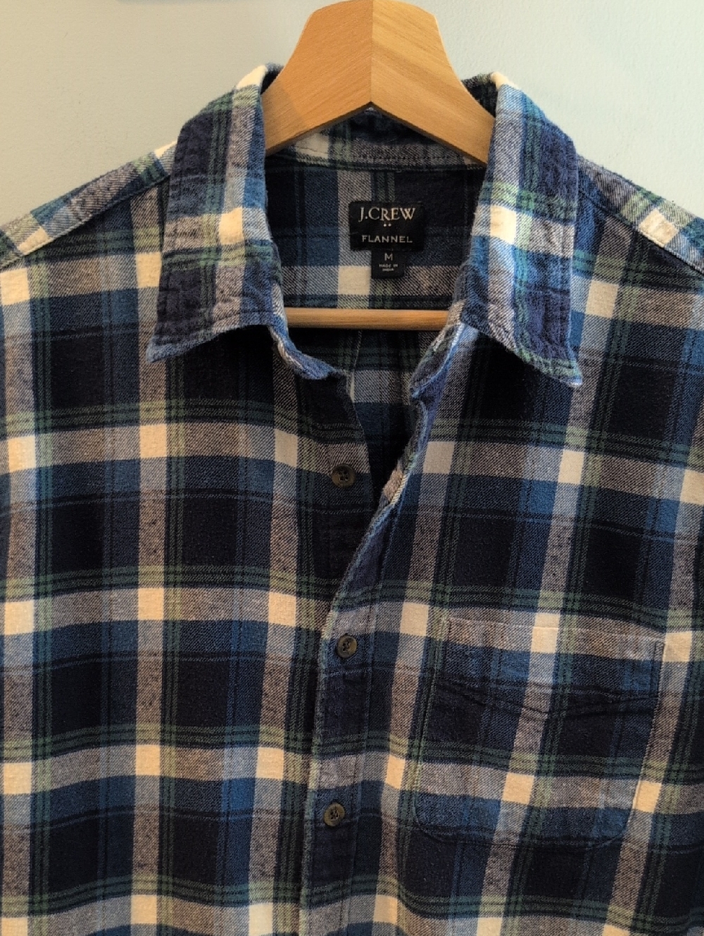 J. Crew Men's Medium Long Sleeve Button Down Plaid Flannel Style #AZ837 - Picture 5 of 13